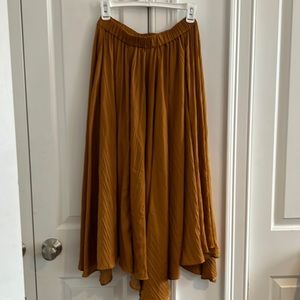 By Anthropologie gold midi skirt